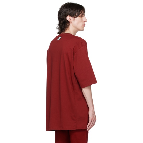 발망 발망 Balmain Red Printed T-Shirt 232251M213013