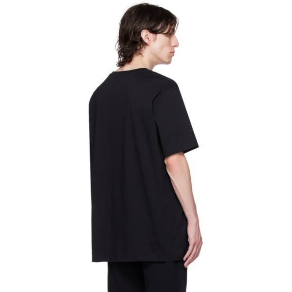 발망 발망 Balmain Black Flocked T-Shirt 232251M213014