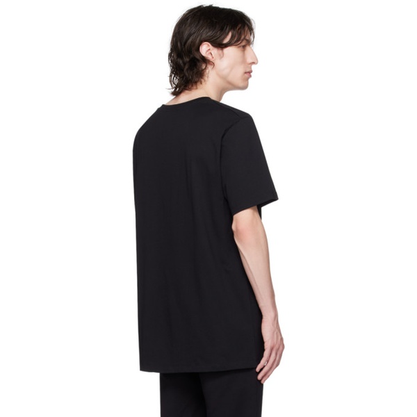 발망 발망 Balmain Black Flocked T-Shirt 232251M213015