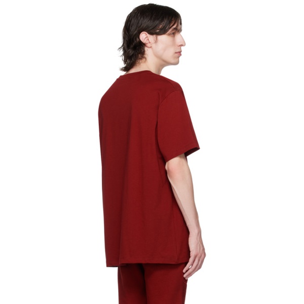 발망 발망 Balmain Red Flocked T-Shirt 232251M213016