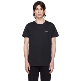 발망 Balmain Black Flocked T-Shirt 232251M213023