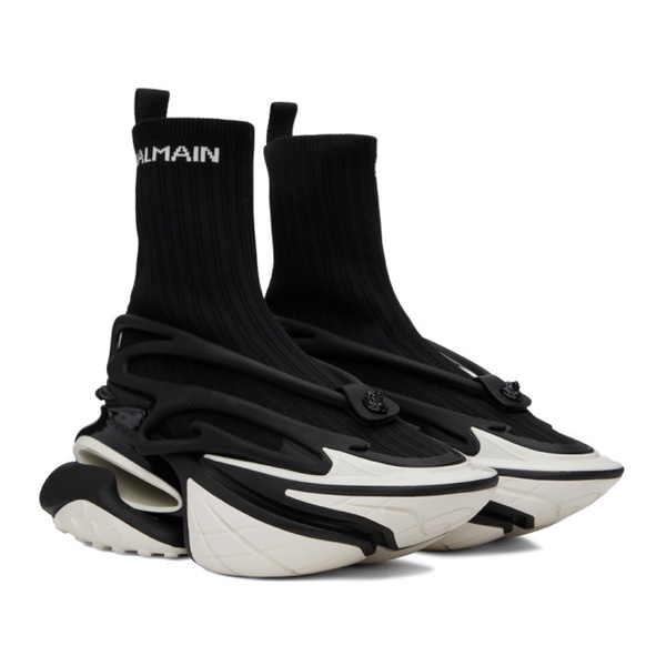 발망 발망 Balmain Black & White Unicorn Sneakers 232251M236004