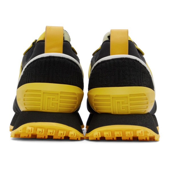 발망 발망 Balmain Black & Yellow Racer Sneakers 232251M237002