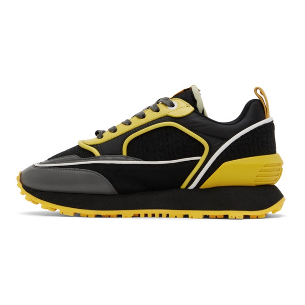 발망 발망 Balmain Black & Yellow Racer Sneakers 232251M237002