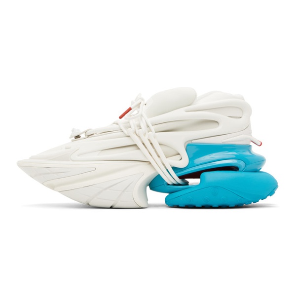 발망 발망 Balmain White & Blue Unicorn Sneakers 232251M237029