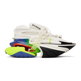발망 Balmain White & Multicolor Unicorn Sneakers 232251M237037
