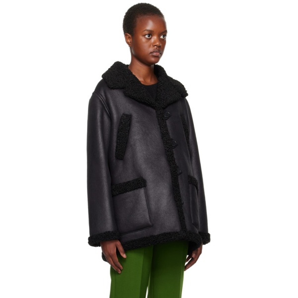  아페쎄 A.P.C. Black Clara Faux-Leather Coat 232252F059019