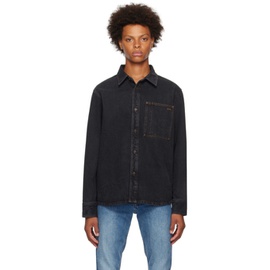 아페쎄 A.P.C. Black Graham Cavalier Denim Shirt 232252M192021