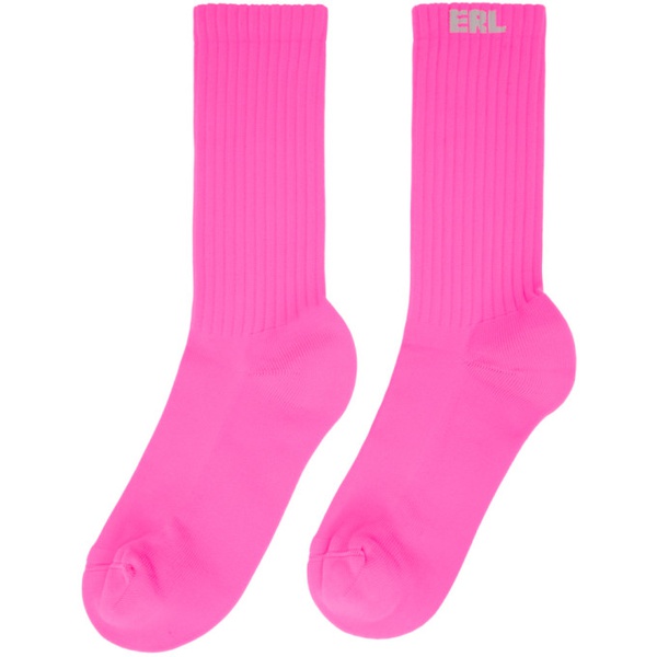  ERL Pink Knit Socks 232260F076001