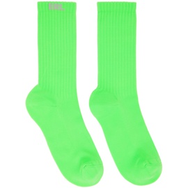 ERL Green Knit Socks 232260F076002