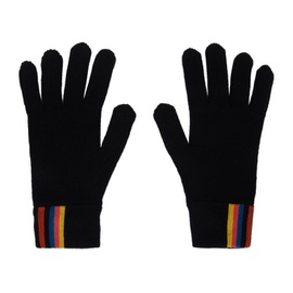 폴스미스 Paul Smith Black Artist Stripe Gloves 232260M135001