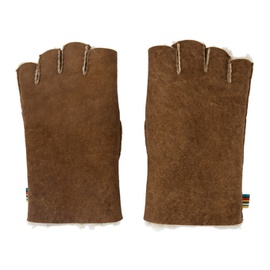 폴스미스 Paul Smith Brown Fingerless Gloves 232260M135003
