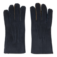 폴스미스 Paul Smith Navy Pinched Seam Shearling Gloves 232260M135005