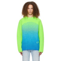 ERL Green Gradient Rainbow Sweater 232260M201028