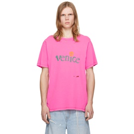 ERL Pink Venice T-Shirt 232260M213035