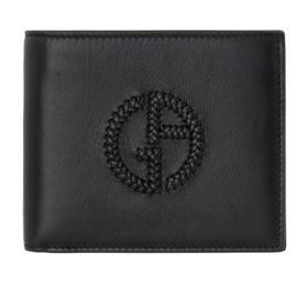 조르지오 아르마니 Giorgio Armani Black Logo Wallet 232262M164002
