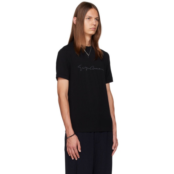 아르마니 조르지오 아르마니 Giorgio Armani Black Printed T-Shirt 232262M213003