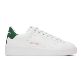 골든구스 Golden Goose White & Green Purestar Sneakers 232264F128045