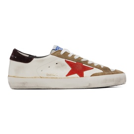 골든구스 Golden Goose White & Brown Super-Star Classic Sneakers 232264M237024