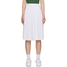 라코스테 Lacoste White Pleated Midi Skirt 232268F092000
