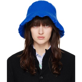 Comme des Garcons Shirt Blue Wool Nylon Tweed Bucket Hat 232270F015003