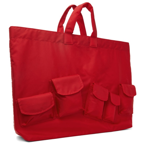  Comme des Garcons Shirt Red Flap Pockets Tote 232270F049002