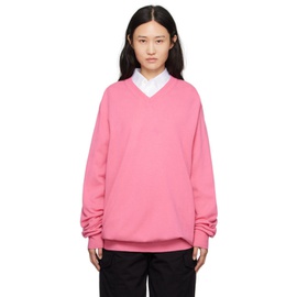 Comme des Garcons Shirt Pink V-Neck Sweater 232270F100000