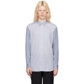 Comme des Garcons Shirt Navy & White Striped Shirt 232270M192024