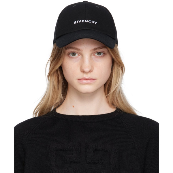 지방시 지방시 Givenchy Black Embroidered Cap 232278F016000