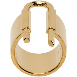 지방시 Givenchy Gold U Lock Ring 232278F024006