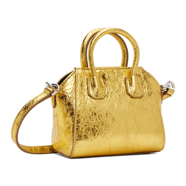 지방시 지방시 Givenchy Gold Micro Antigona Bag 232278F046012