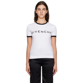 지방시 Givenchy White Slim-Fit T-Shirt 232278F110001