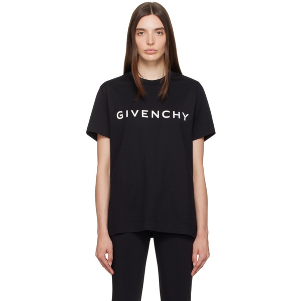 지방시 지방시 Givenchy Black Archetype T-Shirt 232278F110005