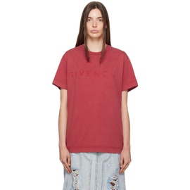 지방시 Givenchy Red Printed T-Shirt 232278F110011