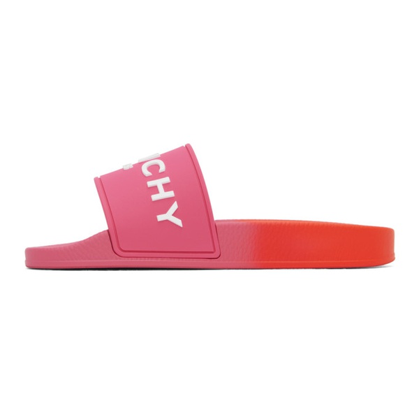 지방시 지방시 Givenchy Pink & Orange Embossed Slides 232278F124002