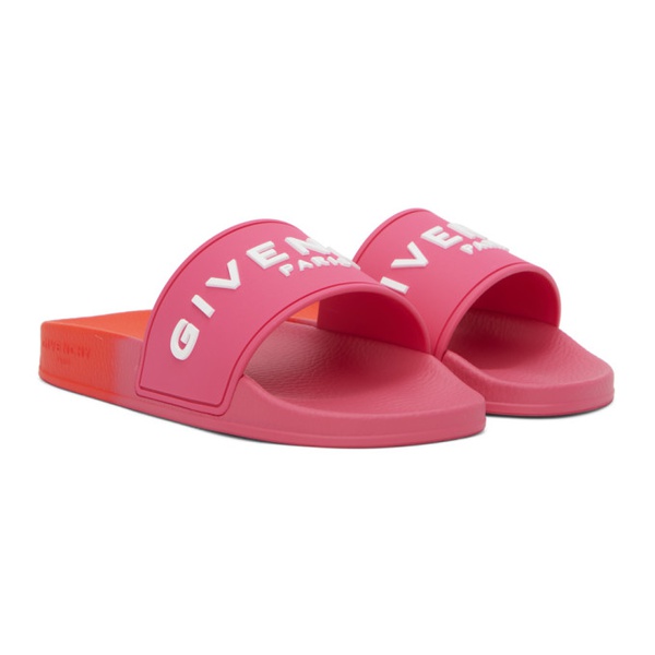 지방시 지방시 Givenchy Pink & Orange Embossed Slides 232278F124002