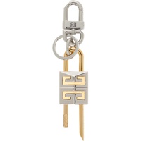 지방시 Givenchy Silver & Gold Padlock Keychain 232278M148008