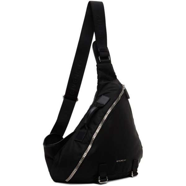 지방시 지방시 Givenchy Black Medium G-Zip Triangle Backpack 232278M166003