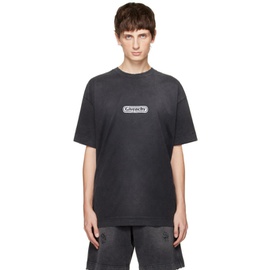 지방시 Givenchy Black Distressed T-Shirt 232278M213045