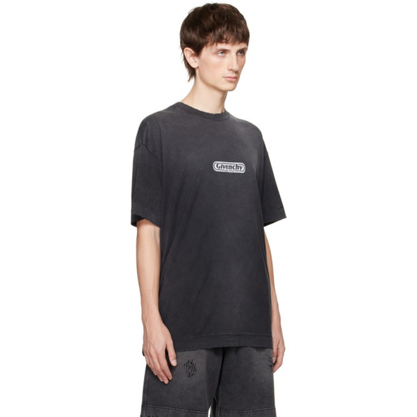 지방시 지방시 Givenchy Black Distressed T-Shirt 232278M213045