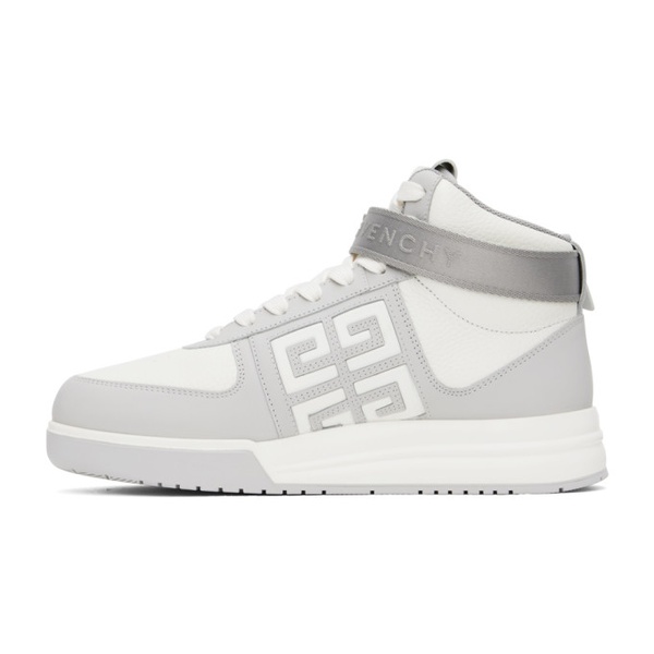 지방시 지방시 Givenchy White & Gray G4 Sneakers 232278M236000