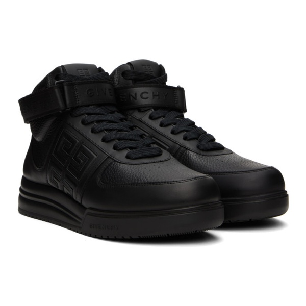 지방시 지방시 Givenchy Black G4 High Sneakers 232278M236001