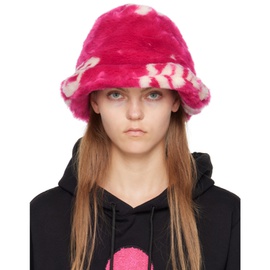 GCDS Pink Jacquard Bucket Hat 232308F015001