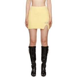 GCDS Yellow Hairy Mini Skirt 232308F090000