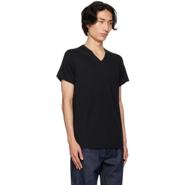 캘빈클라인 캘빈클라인 언더웨어 Calvin Klein Underwear Three-Pack Black V-Neck T-Shirts 232325M213002