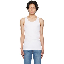 캘빈클라인 언더웨어 Calvin Klein Underwear Three-Pack White Classic Fit Tank Tops 232325M214001