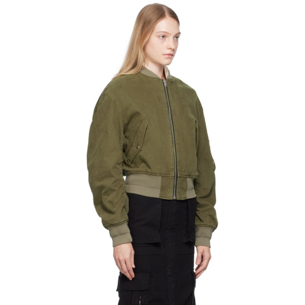 We11done Khaki MA-1 Denim Bomber Jacket 232327F058001