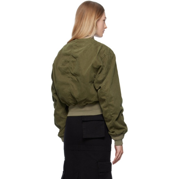 We11done Khaki MA-1 Denim Bomber Jacket 232327F058001