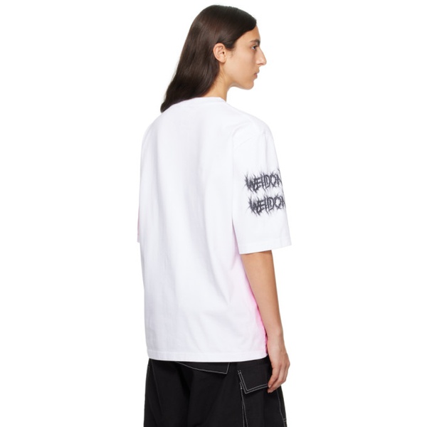  웰던 We11done White Printed T-Shirt 232327F110052