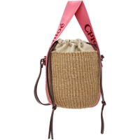 Chloe Beige & Pink Small Woody Basket Bag 232338F048004